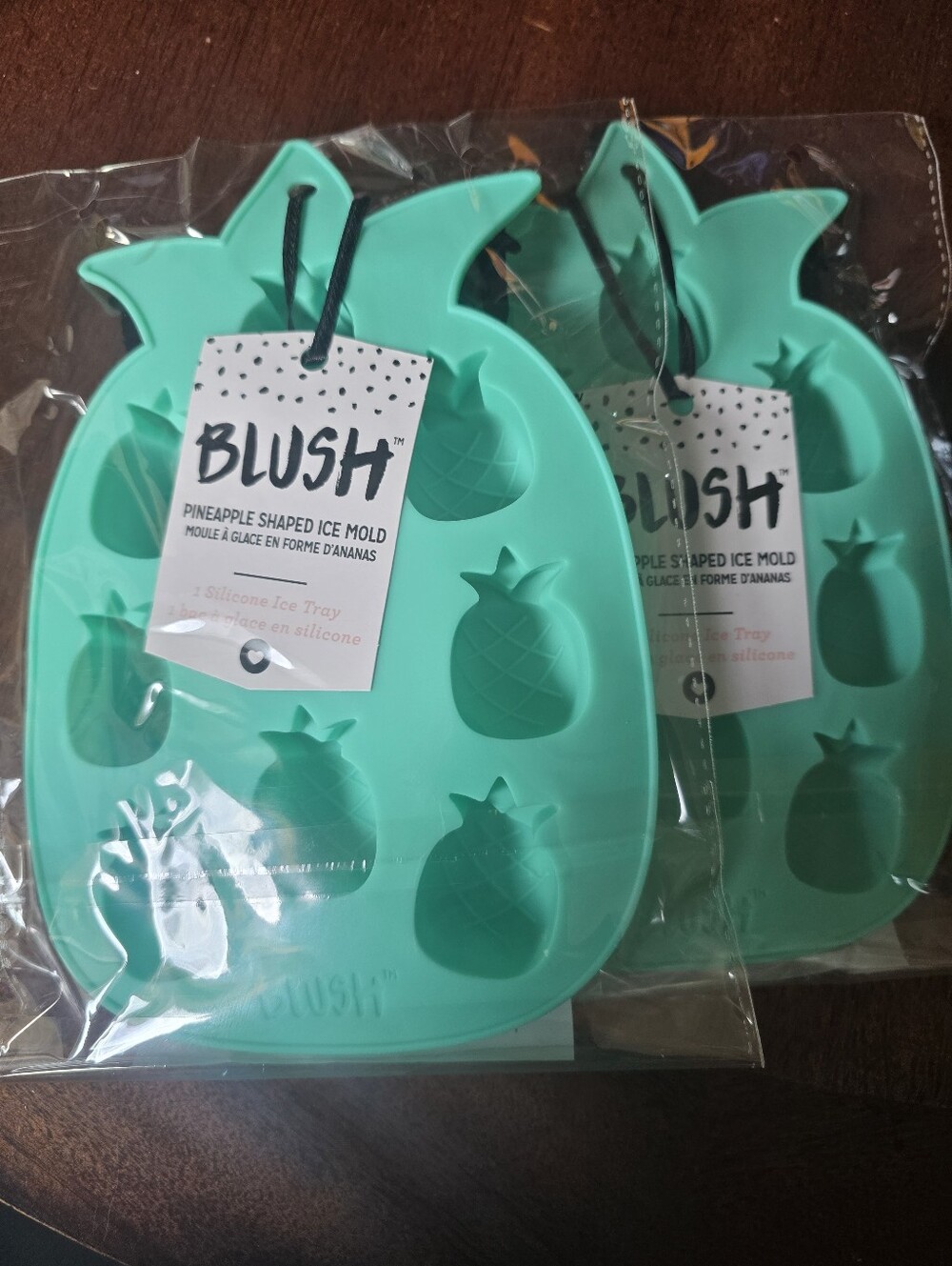 Set Of 2 Blush Pineapple Silicone Ice Mold - Teal Green